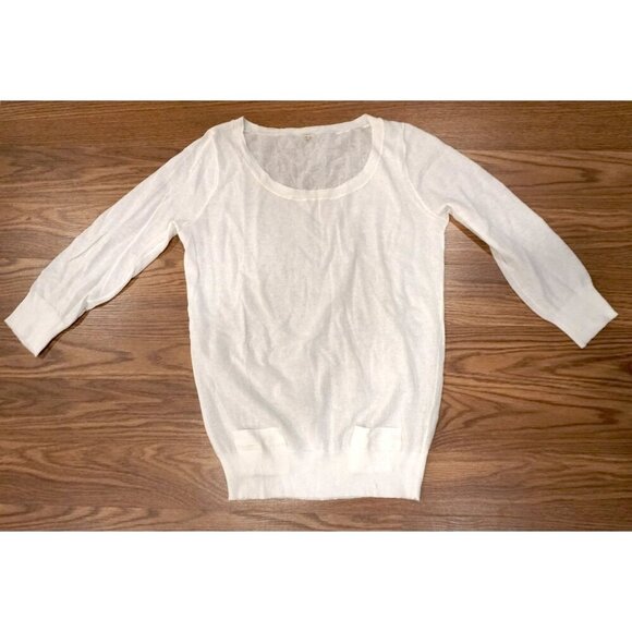 J.Crew Tops - J.Crew Women's Sheer White Sweater - Size M